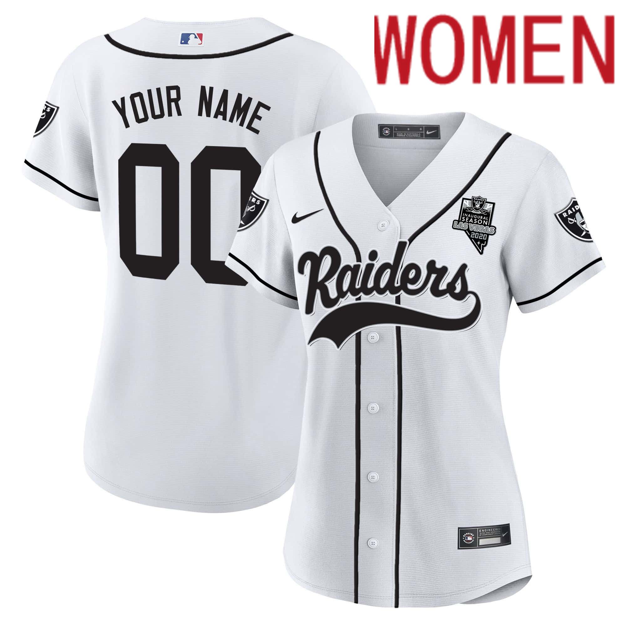 Women Oakland Raiders White 2024 Nike Vapor Baseball Custom NFL Jersey